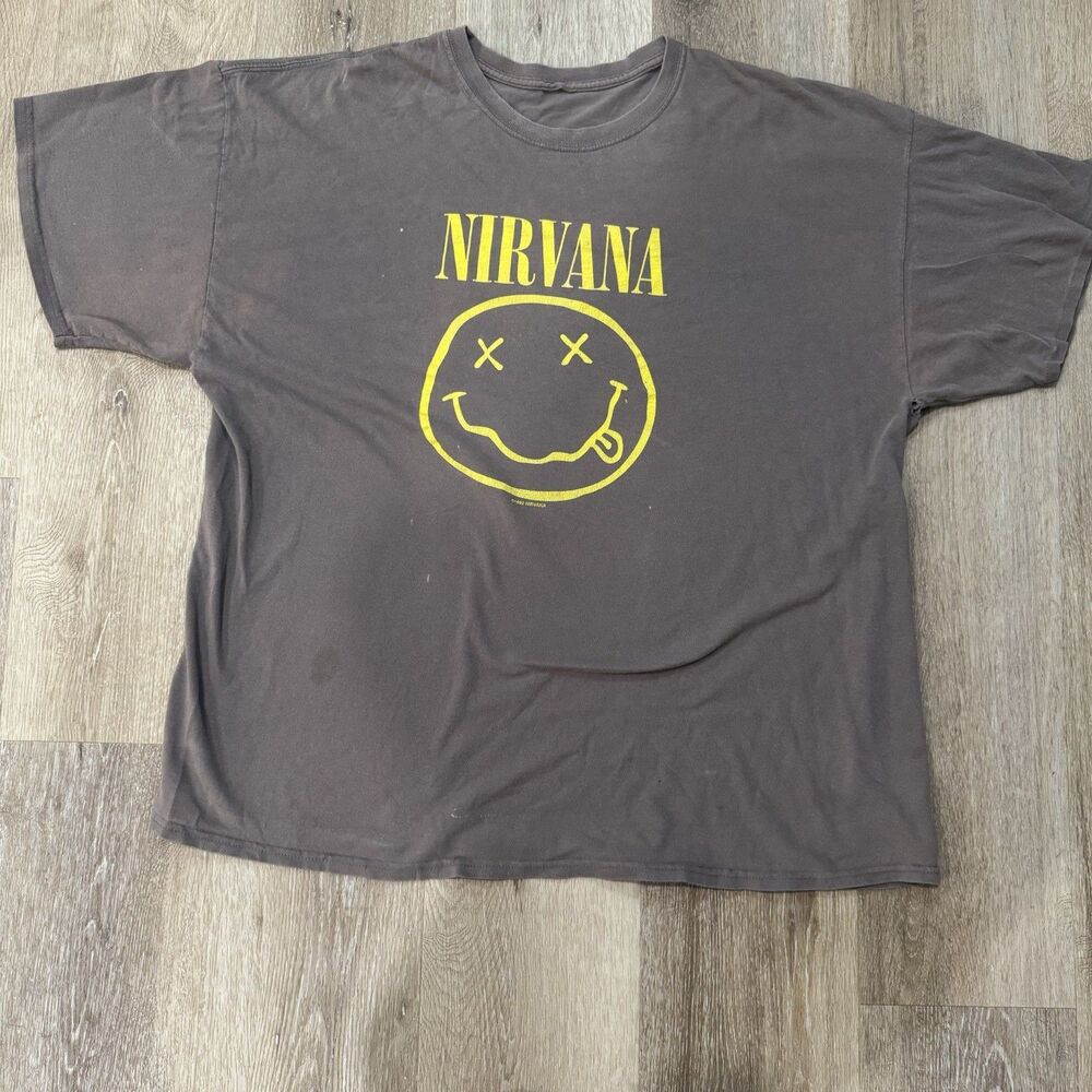 Vintage 1992 Nirvana Smiley Face T-Shirt Reprint